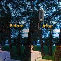 HLA06 2-Pack Low Voltage Black Rounded Pendant with MR16 3W 300LM 3000K Warm White LED Aluminum Light Hanging Patio Light Package