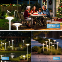 ALP71 DC24V Set of 8 White Mushroom Aluminum 3000K Warm White Integrated LED Low Voltage Path Light with Transformer Included