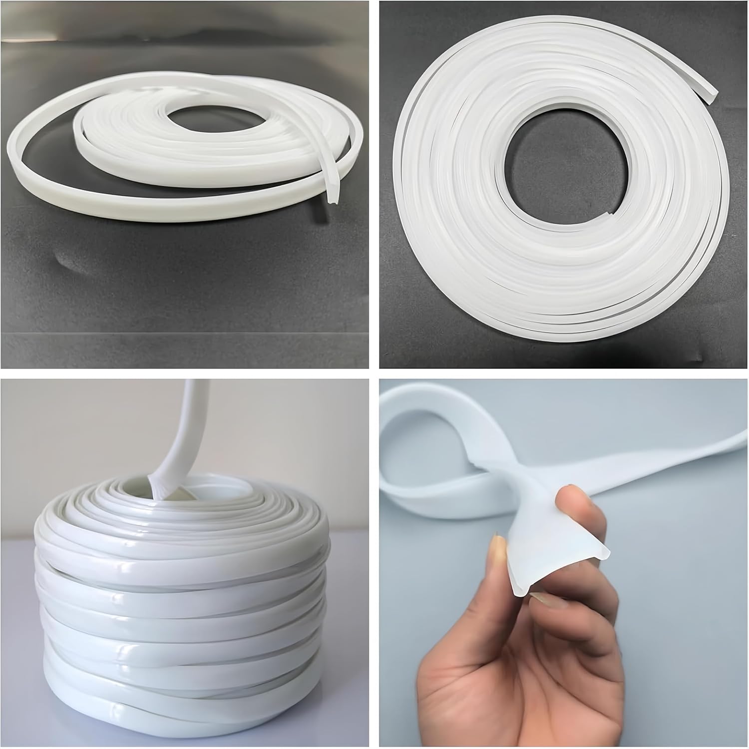SC02 Milky White Silicone LED Channel Diffuser Recessed Flexible Tube Cover 16.4ft/5M Roll