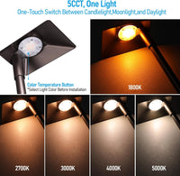 ALP02 6-Pack 5W Low Voltage 12V LED 5CCT 1800K/2700K/3000K/4000K/5000K Cast Aluminum Landscape Pathway Lights Package