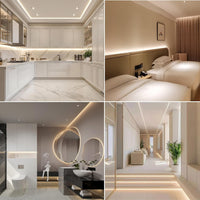 SLD24 Dotless Linear LED Dimmable, 5W/ft 16.4ft COB Strip Lights IP20 Low Voltage 10mm DC24V with Strong 3M VHB Adhesive Tape