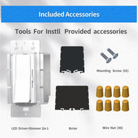 Outdoor Landscape Lighting LED 12V Low Voltage Dimmer and Driver Switch 2-in-1, 96W DC24V LED Driver + Dimmer, UL Listed Class 2, Mini On/Off Dimmer Power Supply for LED Strip Lights, Low Voltage Lighting, FCC & CE Certified