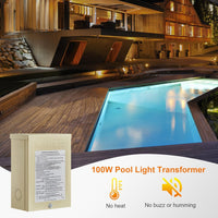 TSWP2 100W/300W AC Pool Rated 12V/13V/14V Multi-Tap, Low Voltage Outdoor Stainless Steel Transformer