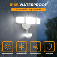 74W Wired Outdoor LED Flood Light, 120V 5000K Motion-Sensor Security Light 8000LM, IP65