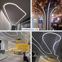 SC01 Black Silicone LED Channel with Flange Recessed Flexible Tube Cover 33ft/10M Roll