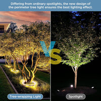 Outdoor Landscape Lighting LED 12V Low Voltage CDA72 72W DC 24V Low Voltage 3000K Warm White LED Outdoor Aluminum Outdoor Ring Tree Lights Landscape Lighting with Transformer Included