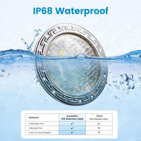 PL35 12V AC LED Stainless Steel Pool Light Jacuzzi Spa 6500K Cool White 3000LM Low Voltage Pool Light