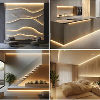 SLD24 Dotless Linear LED Dimmable, 5W/ft 16.4ft COB Strip Lights IP20 Low Voltage 10mm DC24V with Strong 3M VHB Adhesive Tape