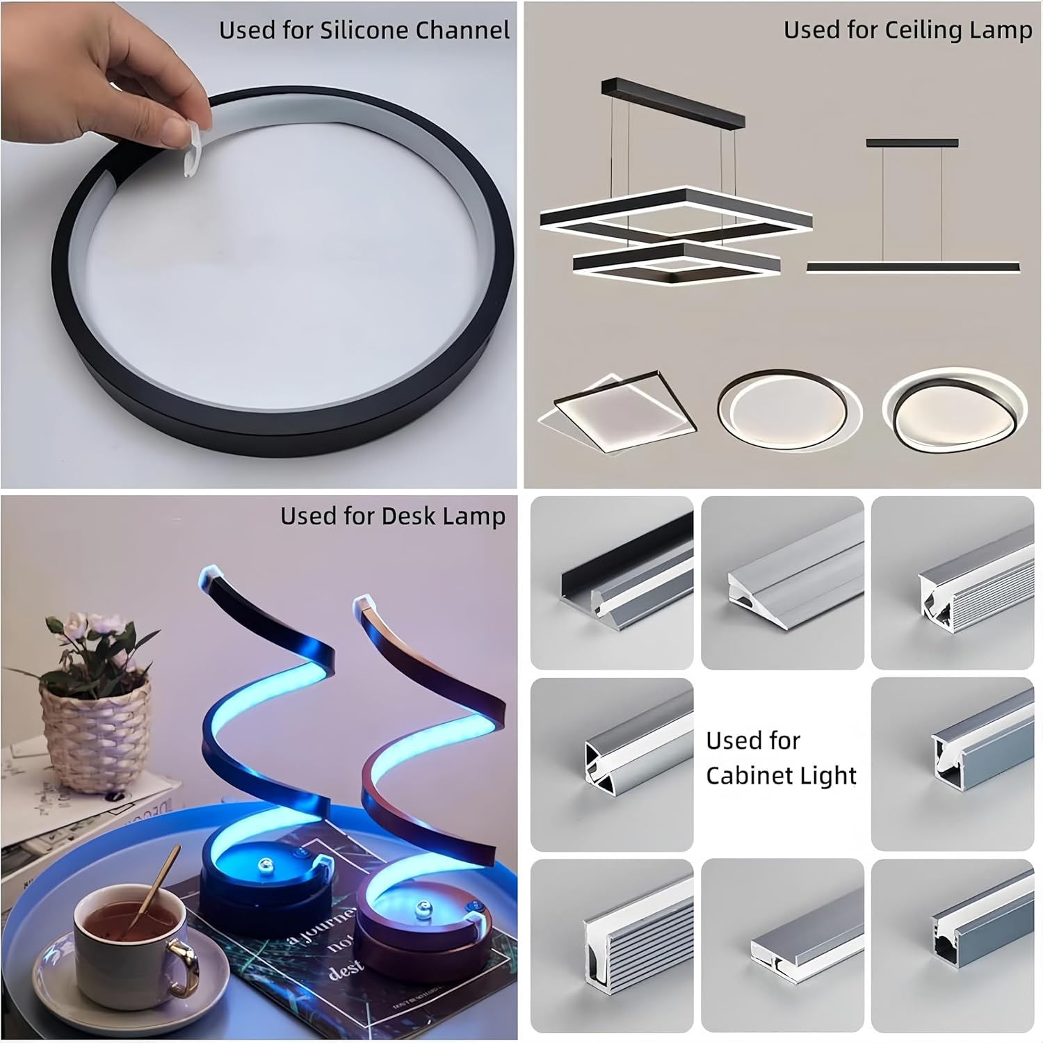 SC02 Milky White Silicone LED Channel Diffuser Recessed Flexible Tube