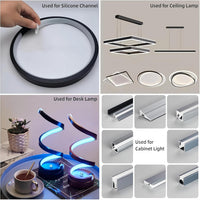 SC02 Milky White Silicone LED Channel Diffuser Recessed Flexible Tube Cover 16.4ft/5M Roll
