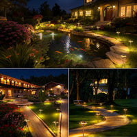 Outdoor Landscape Lighting LED 12V Low Voltage ALP04 4- and 6-Pack 12V Low Voltage 5W 200LM 2900K Warm White LED Landscape Lighting, Oil-Rubbed Bronze Umbrella Pathway Light Package, Die-Cast Aluminum, IP65 Waterproof