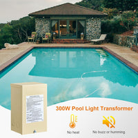 TSWP2 100W/300W AC Pool Rated 12V/13V/14V Multi-Tap, Low Voltage Outdoor Stainless Steel Transformer