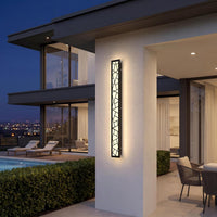 SCH18 1-Pack LED 39.4 Inch Rectangular Modern Outdoor Wall Sconce Light 32W 3200LM 3000K Aluminum and Acrylic Integrated LED Line Voltage 110V AC IP67