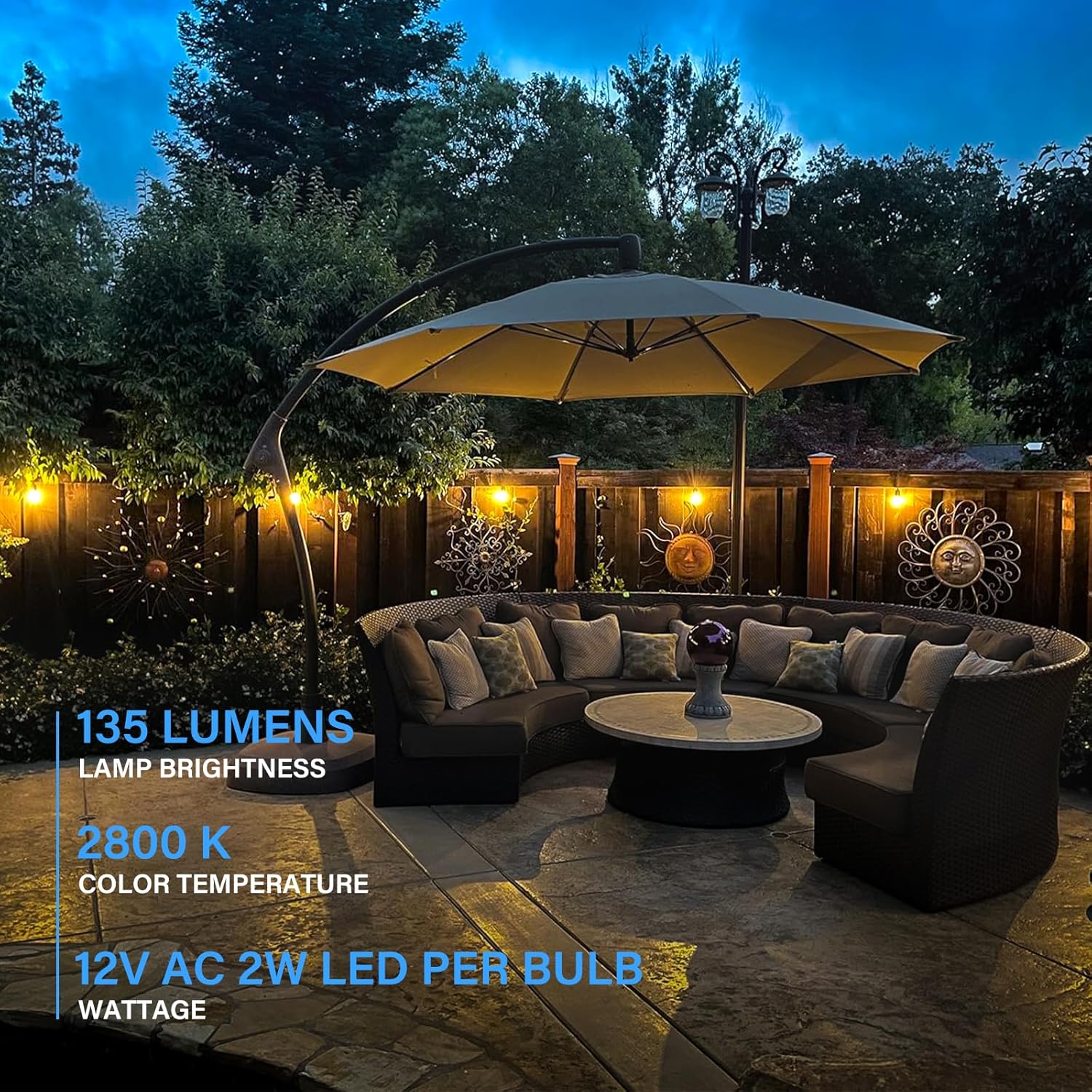 led string lights for patio umbrella SL103 LED Low Voltage Bistro Outdoor String Lights