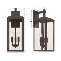 Byron 3 Light Outdoor Sconce 7.5