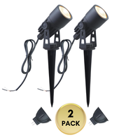 Outdoor Landscape Lighting LED 12V Low Voltage CDA01 2 and 4 Pack 2W 200LM MR11 2700K LED Outdoor Mini Spotlight Directional Narrow Beam Angle Low Voltage Landscape Lighting 2 Pack