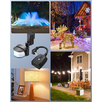 Outdoor Landscape Lighting LED 12V Low Voltage Wireless PIR 240° Sensing Angle Motion Sensor Outlet - 50FT Detection Range, 100FT Wireless Transmitter, Adjustable Angle, Plug & Play, 120V Line Voltage For Outdoor Security Flood Lights IP65 Waterproof