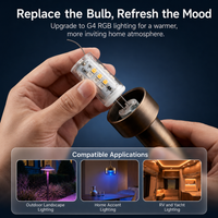 3W G4 RGBCW 2700K-5000K Smart Bluetooth 12V Low Voltage LED Light Bulbs Package with Remote Dimmable Energy Saving