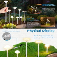 ALP71 DC24V Set of 8 White Mushroom Aluminum 3000K Warm White Integrated LED Low Voltage Path Light with Transformer Included