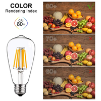 E26 4W LED Filamento Edison Bombillas Dimmable Bombilla de ahorro de energía