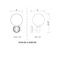 Laurent Outdoor Wall Sconce Light 1 E26 Medium Base Light Bulb Socket Outdoor Marine Grade Aluminum and Glass 9