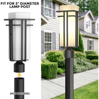 CPLA08 Outdoor Aluminum Post Mounted Lantern Pendant Light Post for Pole Lighting Porch Patio Pier With 3