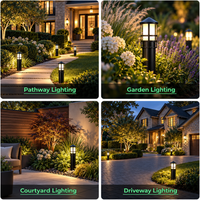 ALP56 4W 12V AC/DC Low Voltage Cast Aluminum LED Bollard Pathway Lights Package – Outdoor Landscape Walkway & Garden Lighting