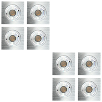 Outdoor Landscape Lighting LED 12V Low Voltage CB06 4x/8x/12x Package 1.5W DC12V Low Voltage Dimmable Recessed Square Cast Aluminum LED Puck Light Cabinet Downlighting 3000K or 5000K Silver 8 Pack