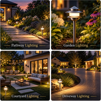 ALP73 LED Two-Tier Pagoda Solid Brass Pathway Lights Package – 12V Low Voltage Outdoor Landscape Path Lighting