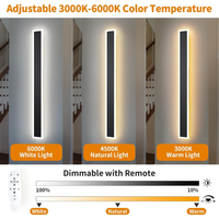SCH15 2-Pack 3CCT 39.4 Inch LED Rectangular Modern Outdoor Wall Sconce Light Dimmable 120V Line Voltage IP65