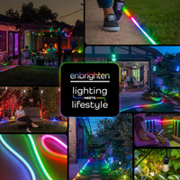 SLNR07 Dotless COB Smart Wi-Fi RGB Neon LED Strip Light 120V IP67 Outdoor Rated Dimmable High Voltage Silicone Strip Light with Mounting Clips, Screws, Power Adapter and Remote Control