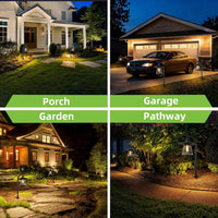 Outdoor Landscape Lighting LED 12V Low Voltage ALP05 4-Pack 12V-15V AC Low Voltage 1.34W 146LM 2700K Soft White LED G4 Bulb Included Landscape Lighting, Black Curved Lamp Pathway Light Package, Die-Cast Zinc Aluminum, IP65 Waterproof
