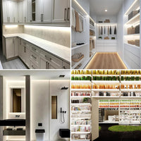 SLD24 Dotless Linear LED Dimmable, 5W/ft 16.4ft COB Strip Lights IP20 Low Voltage 10mm DC24V with Strong 3M VHB Adhesive Tape