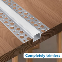 Outdoor Landscape Lighting LED 12V Low Voltage AC04 Plaster-In Drywall Trimless Track Aluminum Channel 3.3FT/1M For Max 13mm LED Strip Lights Pack of 6