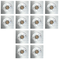 Outdoor Landscape Lighting LED 12V Low Voltage CB06 4x/8x/12x Package 1.5W DC12V Low Voltage Dimmable Recessed Square Cast Aluminum LED Puck Light Cabinet Downlighting 3000K or 5000K Silver 12 Pack
