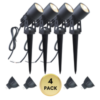 Outdoor Landscape Lighting LED 12V Low Voltage CDA01 2 and 4 Pack 2W 200LM MR11 2700K LED Outdoor Mini Spotlight Directional Narrow Beam Angle Low Voltage Landscape Lighting 4 Pack