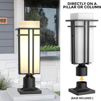 CPLA08 Outdoor Aluminum Post Mounted Lantern Pendant Light Post for Pole Lighting Porch Patio Pier With 3