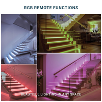 SLMS03 Intelligent LED COB Strip Light Stair Light Kit 10, 16 or 20 Stairs with Remote Control, Motion Sensor, RGB and Tunable 2700K/3000K/3500K/4000K/5000K,