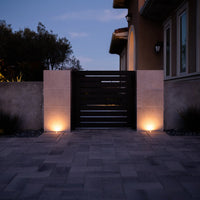 Outdoor Landscape Lighting LED 12V Low Voltage UNBP07 Mortirolo Brass / Stainless Steel In-Ground Well Light Low Voltage Outdoor Lighting