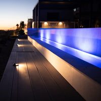 STBP06 Rein Cast Brass Round Half Moon Step Deck Light Low Voltage Outdoor Landscape Lighting