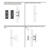 AP69D Up and Down Rectangular Rail 8 ft Aluminum Channel 10 Pack LED Strip Light Housing