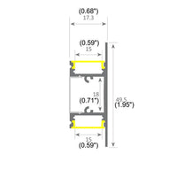 AP69D Up and Down Rectangular Rail 8 ft Aluminum Channel 10 Pack LED Strip Light Housing