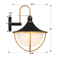 Atlas 3 Light Outdoor Sconce 16.5