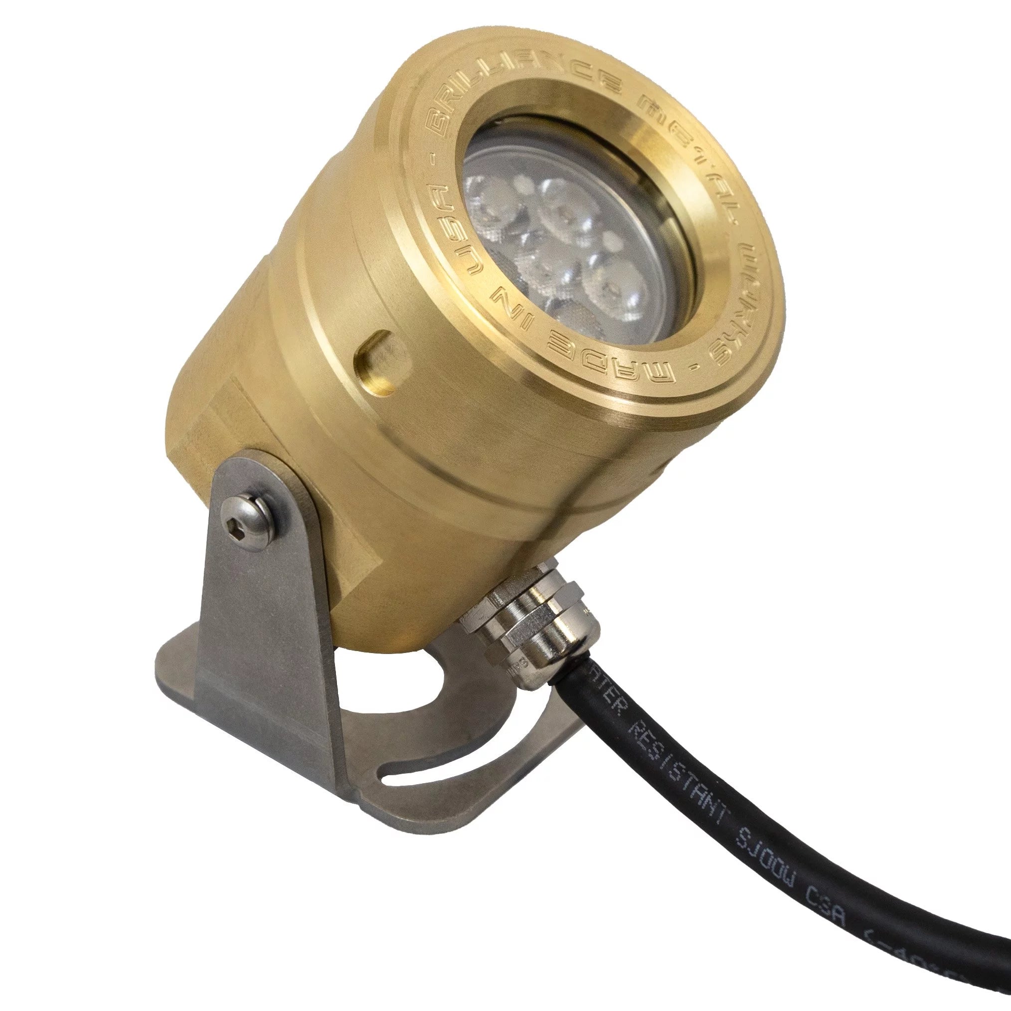 Brilliance Adjustable AquaBeam Brass Low Voltage Directional LED Underwater Pond Light IP68 Waterproof