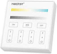 MiBoxer RGB/RGBW Wall Mounted Smart Panel Wireless Remote 4 Zones 2.4G RF Compatible with Miboxer WL5, FUT039, FUT045, FUT039W, FUT039S, LS2 Controllers