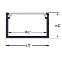 BN269 Rectangular 8 ft Aluminum Channel 10 Pack LED Strip Light Cover End Caps