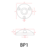 BP1 Brass Surface Mount Round Bracket for Landscape Lighting Fixture