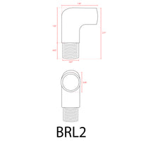 BRL2 - Accesorio de acoplamiento de 90° de latón para luminarias de postes/caminos