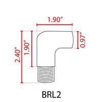 Outdoor Landscape Lighting LED 12V Low Voltage BRL2 - Brass 90° Coupling Accessory Extension for Post/Path Light Fixtures