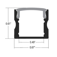 BN253 Square Surface Mounted 8 ft Aluminum Channel 10 Pack for 0.49